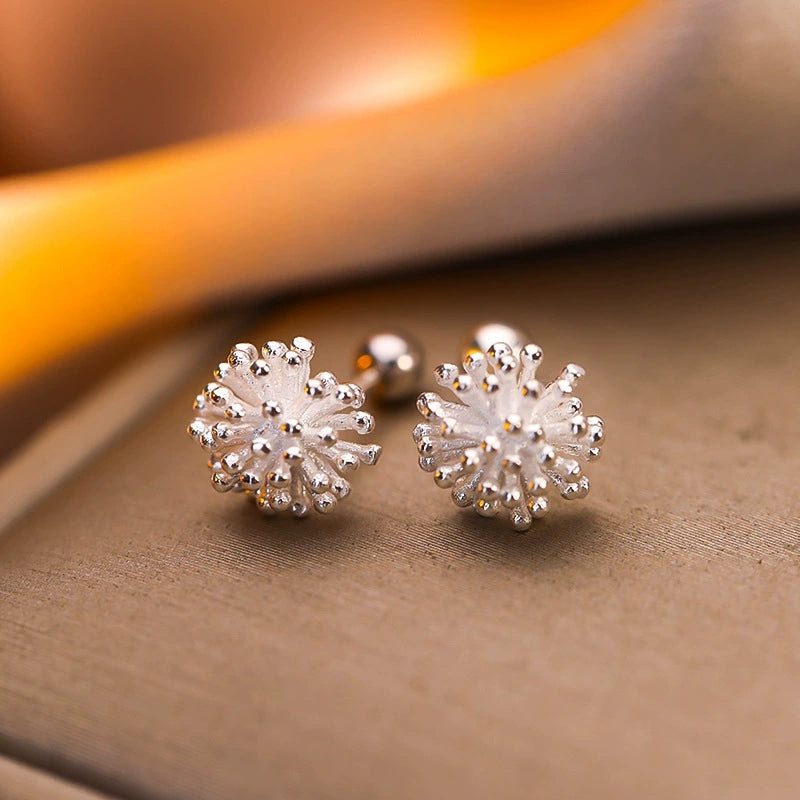 925 Sterling Silver Dandelion Drop Earrings