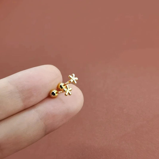 Gold Plated 925 Sterling Silver Ear Bone Stud Earrings