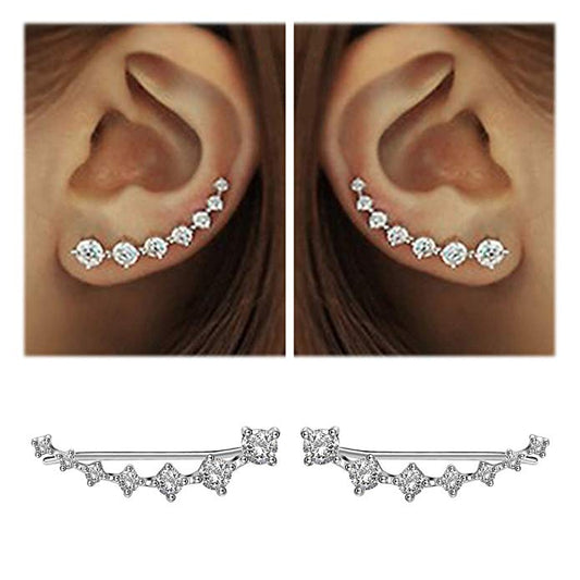 Gold Plated 925 Silver Cubic Zirconia Ear Pins