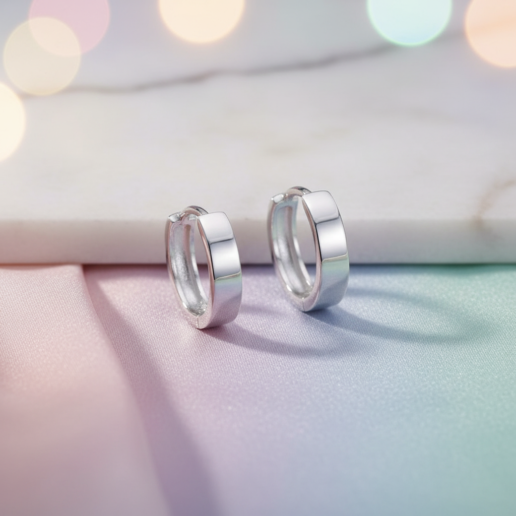 925 Sterling Silver Plain Hoop Earrings