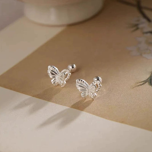 925 Sterling Silver Butterfly Ear Bone Stud Earrings