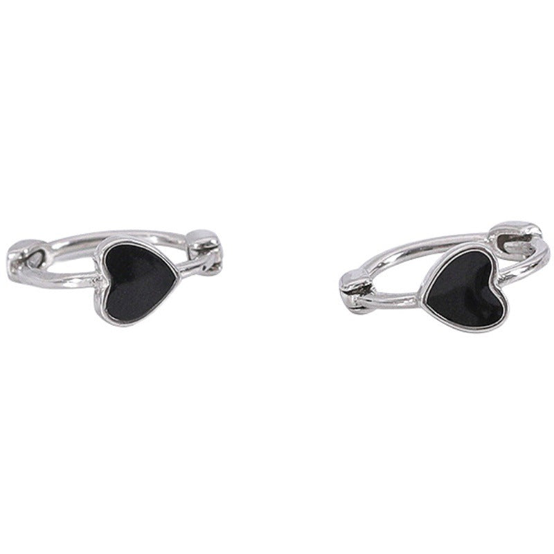 925 Sterling Heart Epoxy Hoop Earrings