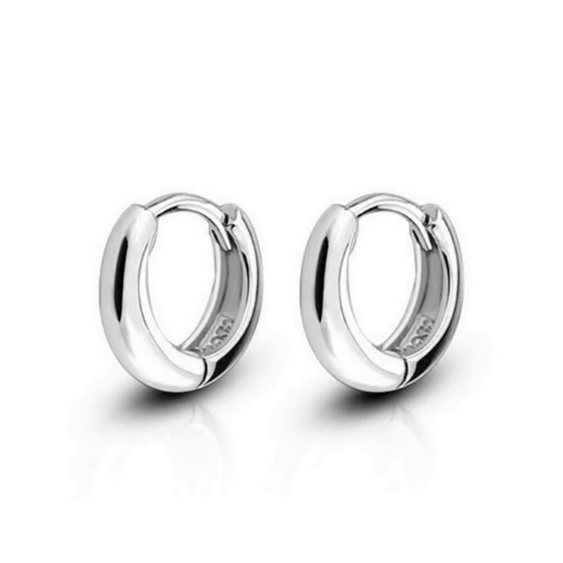 925 Sterling Silver Plain Hoop Earrings
