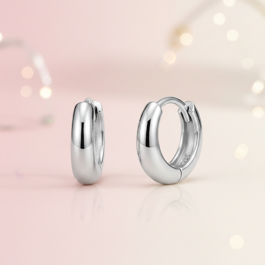 925 Sterling Silver Plain Hoop Earrings