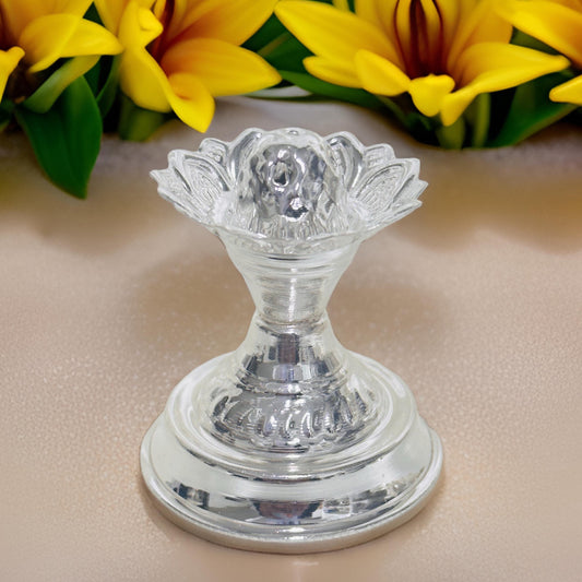 Silver Lotus Incense Stick Stand