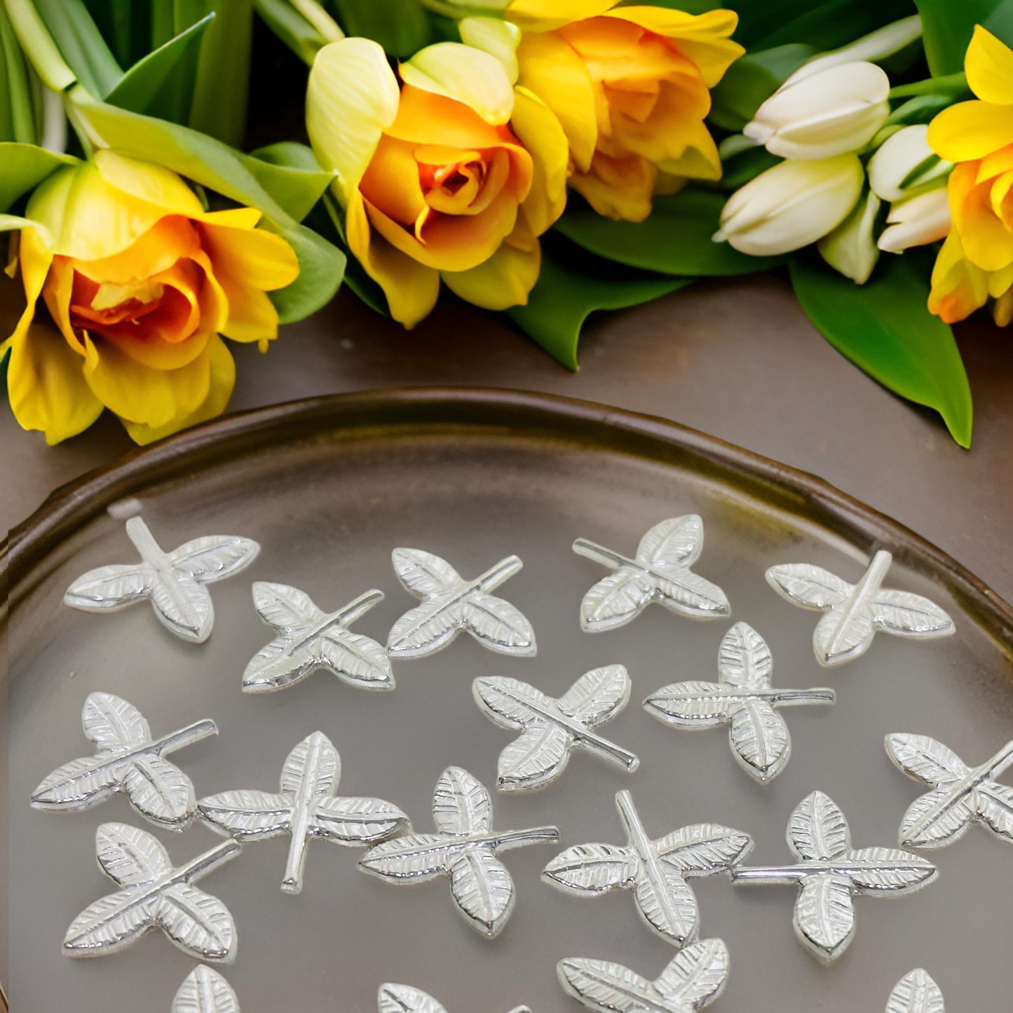 Silver Vilva Flowers 110 PCS