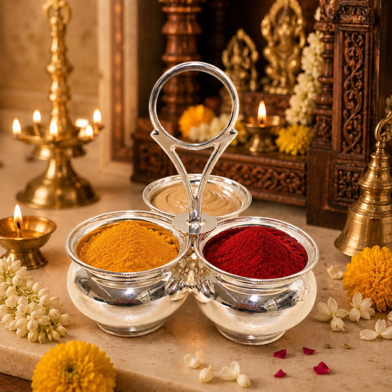 925 Silver 3 Cup  Plain Panchwala- 4.1 Inches