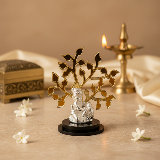 925 Silver Acrylic Tree Bal Krishna Idol