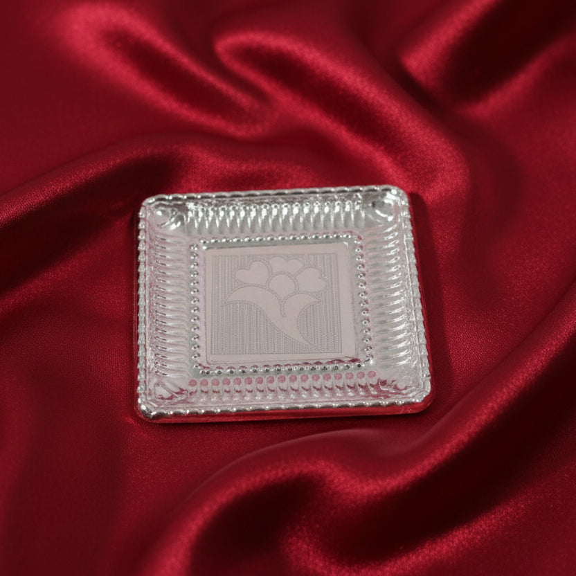Square Silver Plate 2.5 Inches