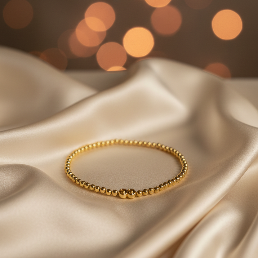 Stretchable Moon Cut Bead Bracelet