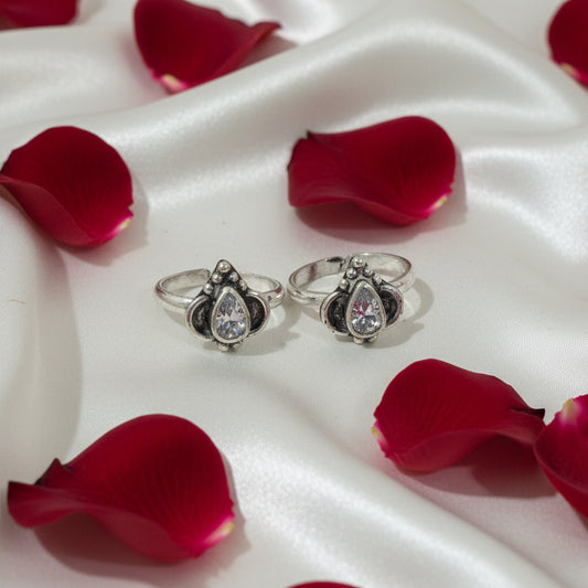 925 Antique Silver Reta Toe rings