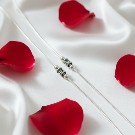 Ava -925 Antique Silver Anklet 10 Inches