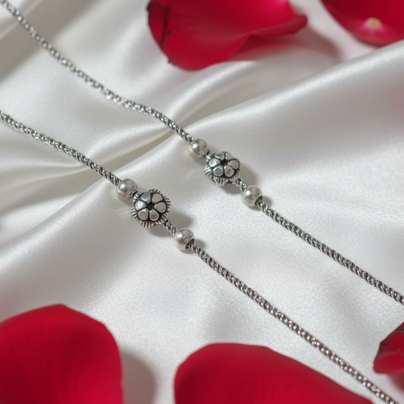 Hameera -925 Antique Silver Anklet 10 Inches