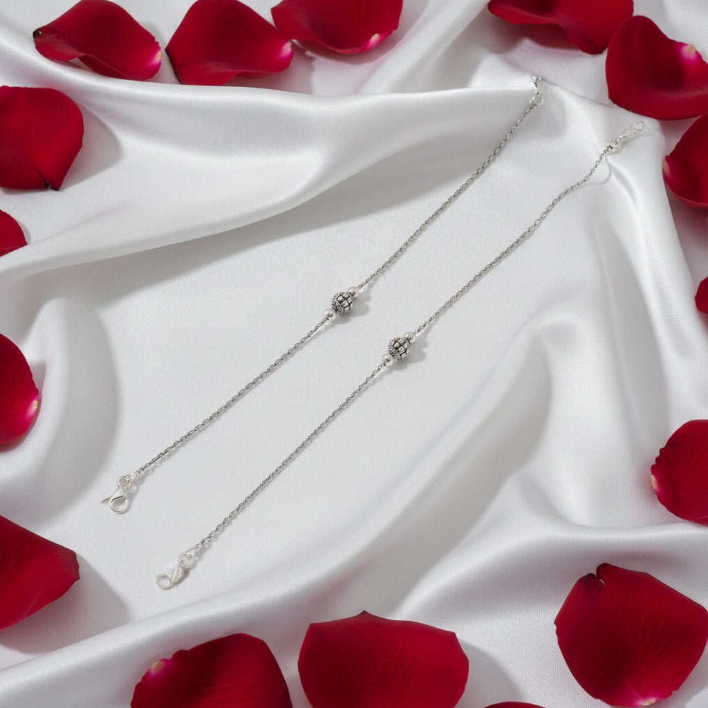 Riya-925 Antique Silver Anklet 10 Inches