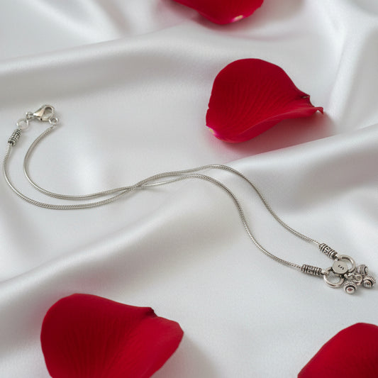 Deetya-925 Antique Silver Anklet 10 Inches