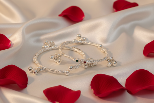 Hrithaya Silver New Born Anklet