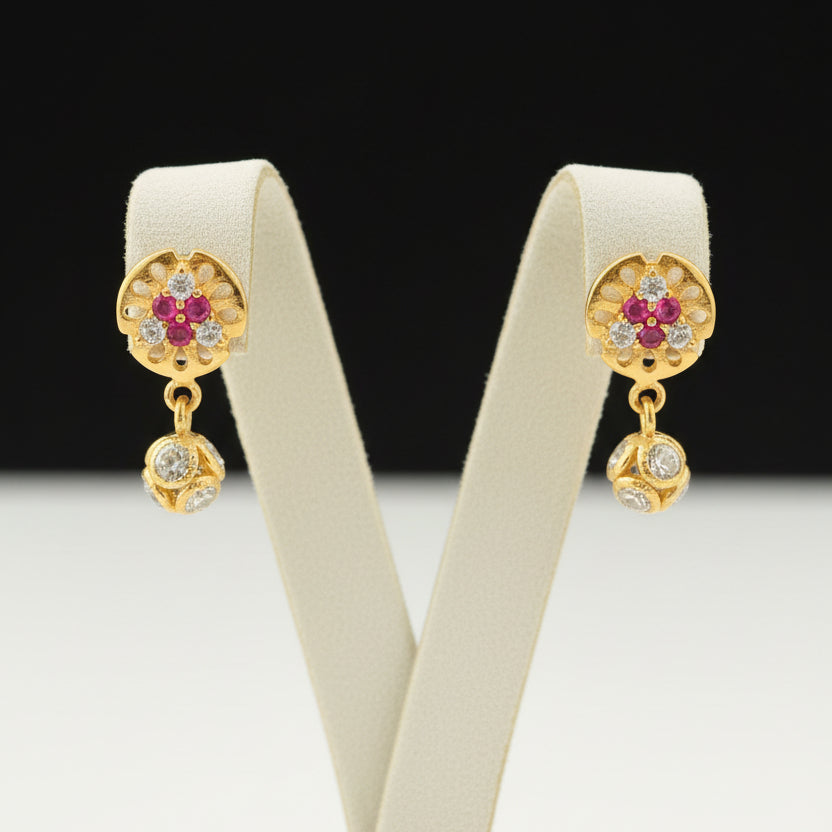 Abhinithi 18KT Gold Drop Earrings