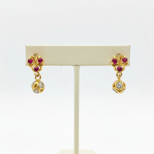 Abha 18KT Gold Drop Earrings
