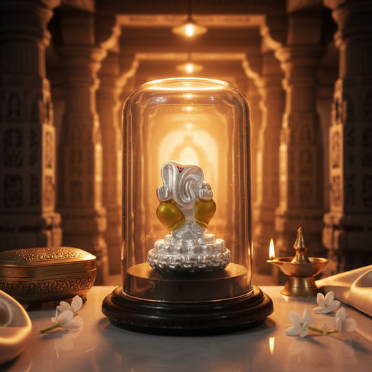 999 Silver Acrylic Case Vigna Vinayak Idol