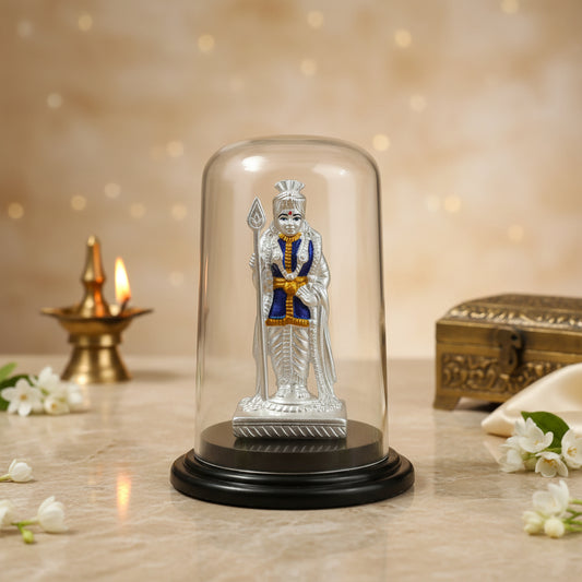 999 Silver Acrylic Raja Alangara Murugar Idol