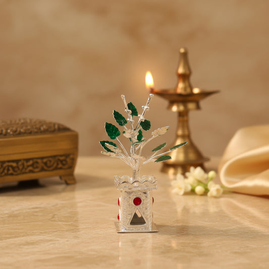 Silver Kundan Tulsi Madam 3 Inches