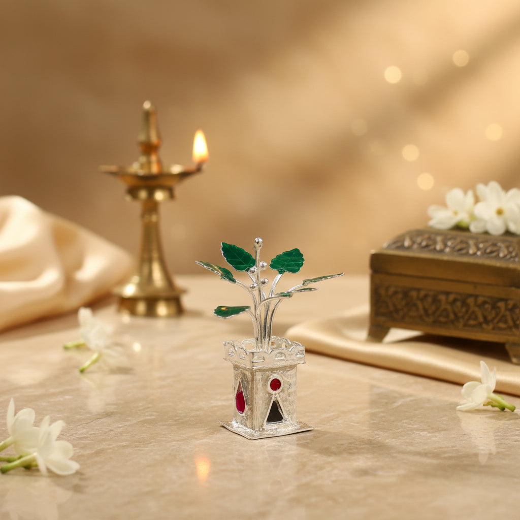 Silver Ruby Kundan Tulsi Plant 2 inches