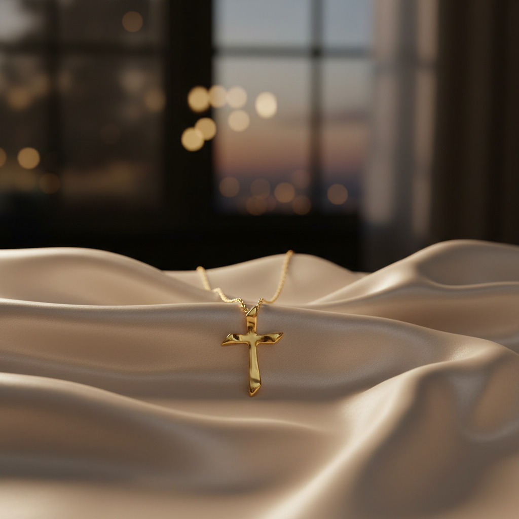 Gold Plated Silver Cross Necklace