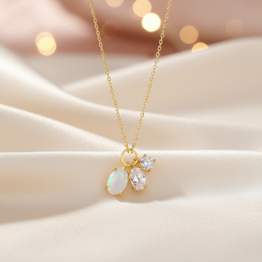 Gold Plated Three Little Story Necklace