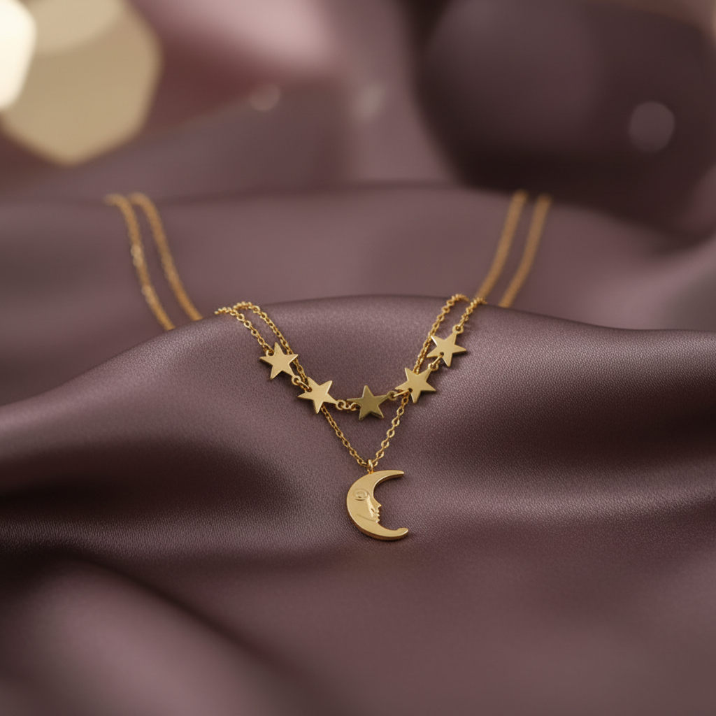 Gold Plated Silver Dremy Night Necklace