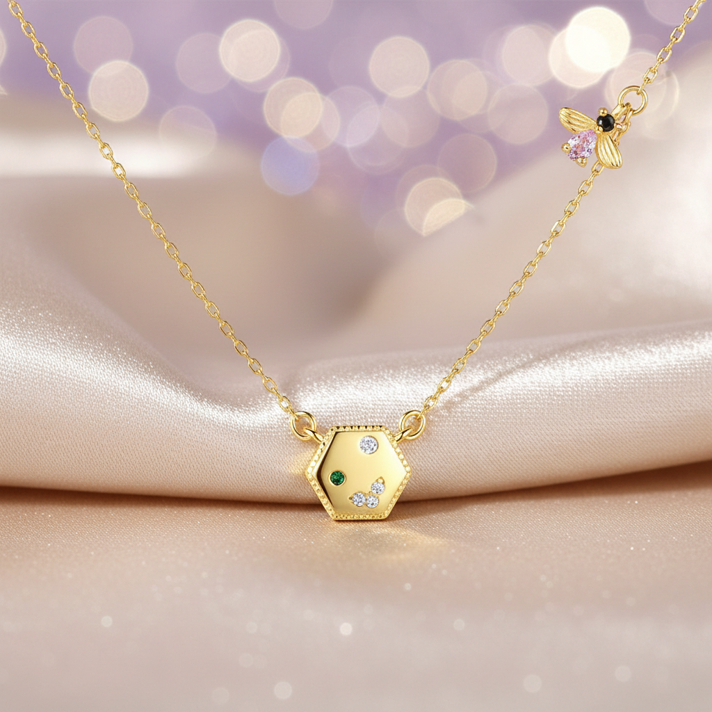 Gold Plated Silver Honey Bee Necklace