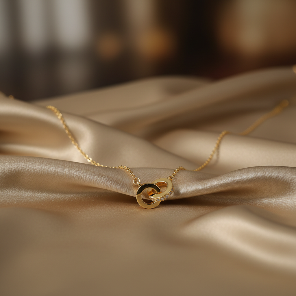 Gold Plated Silver Connected Necklace