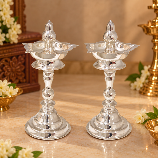 925 Silver Five Beak Moggu Deepa 6 Inches