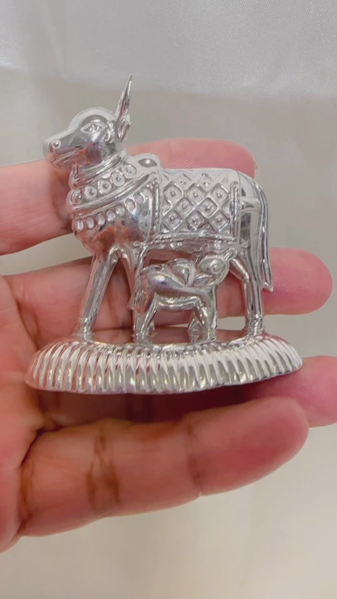 Silver Cow and Calf Silver Idol | Sunrise – Layam-Jewellery