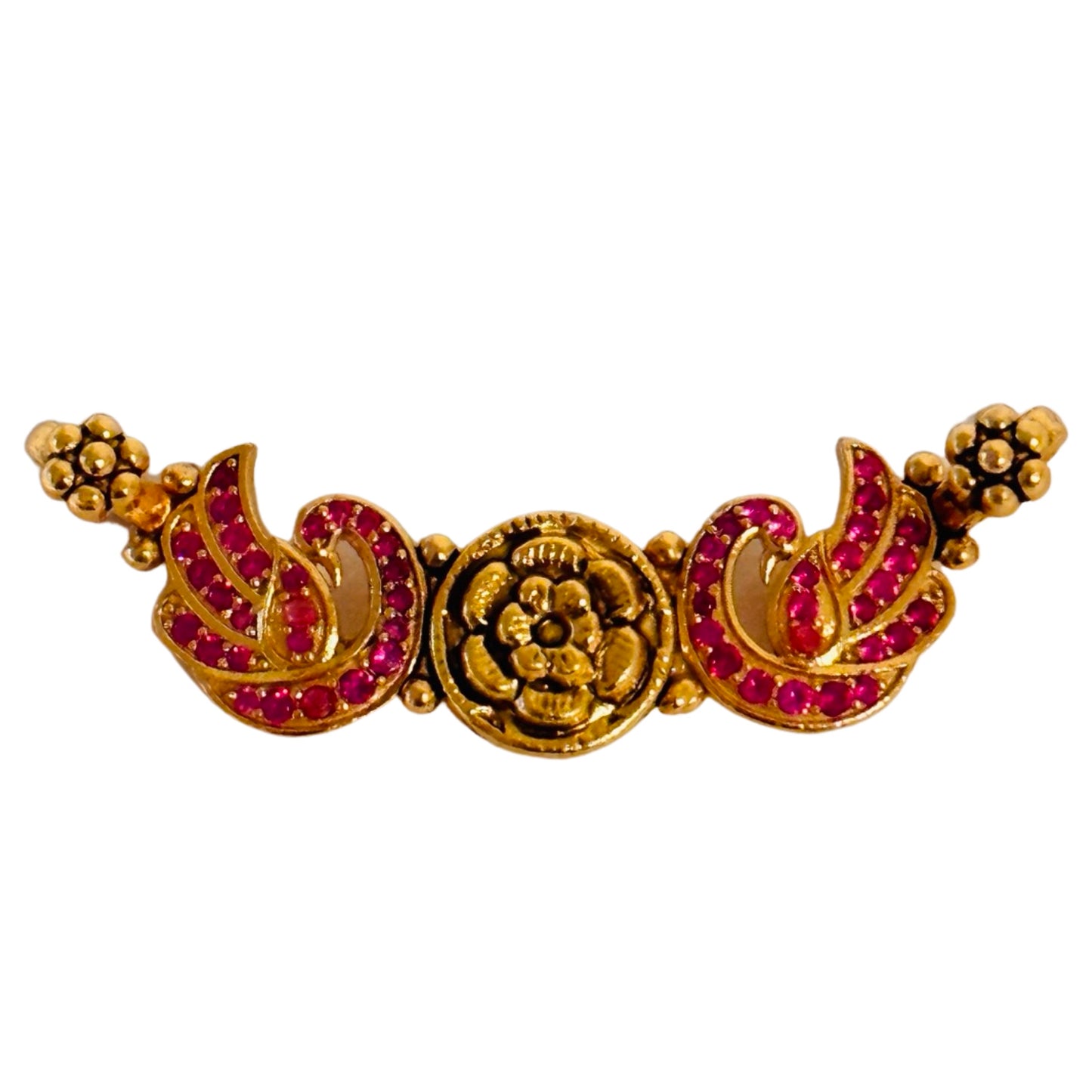 Ananda Antique Gold Silver Kundan Pendant