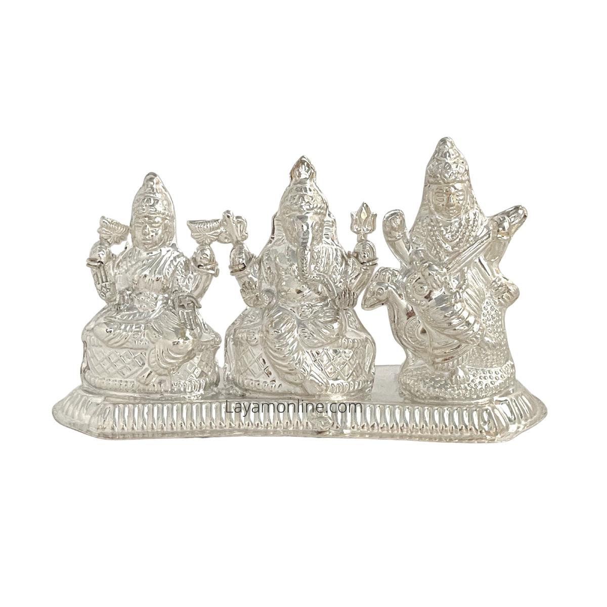Silver lakshmim ganesh sarasavathi idolm silver idols for worshipm hindu silver idol