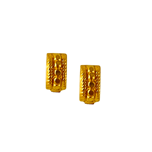 22KT Gold Half Hoop Stud Earrings