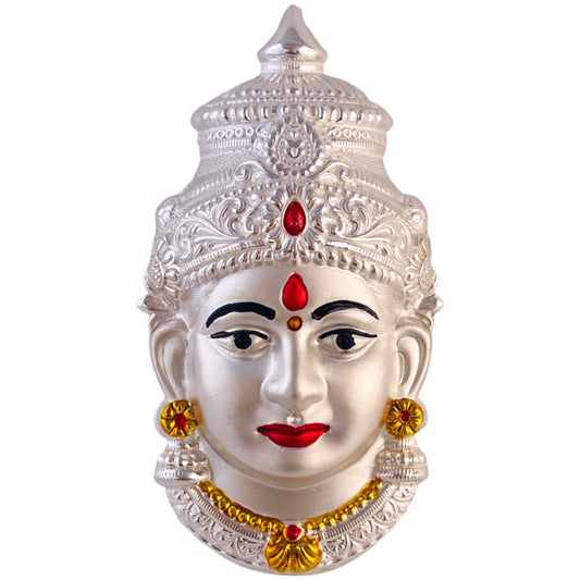 Silver Varalakshmi Face With Enamel Work