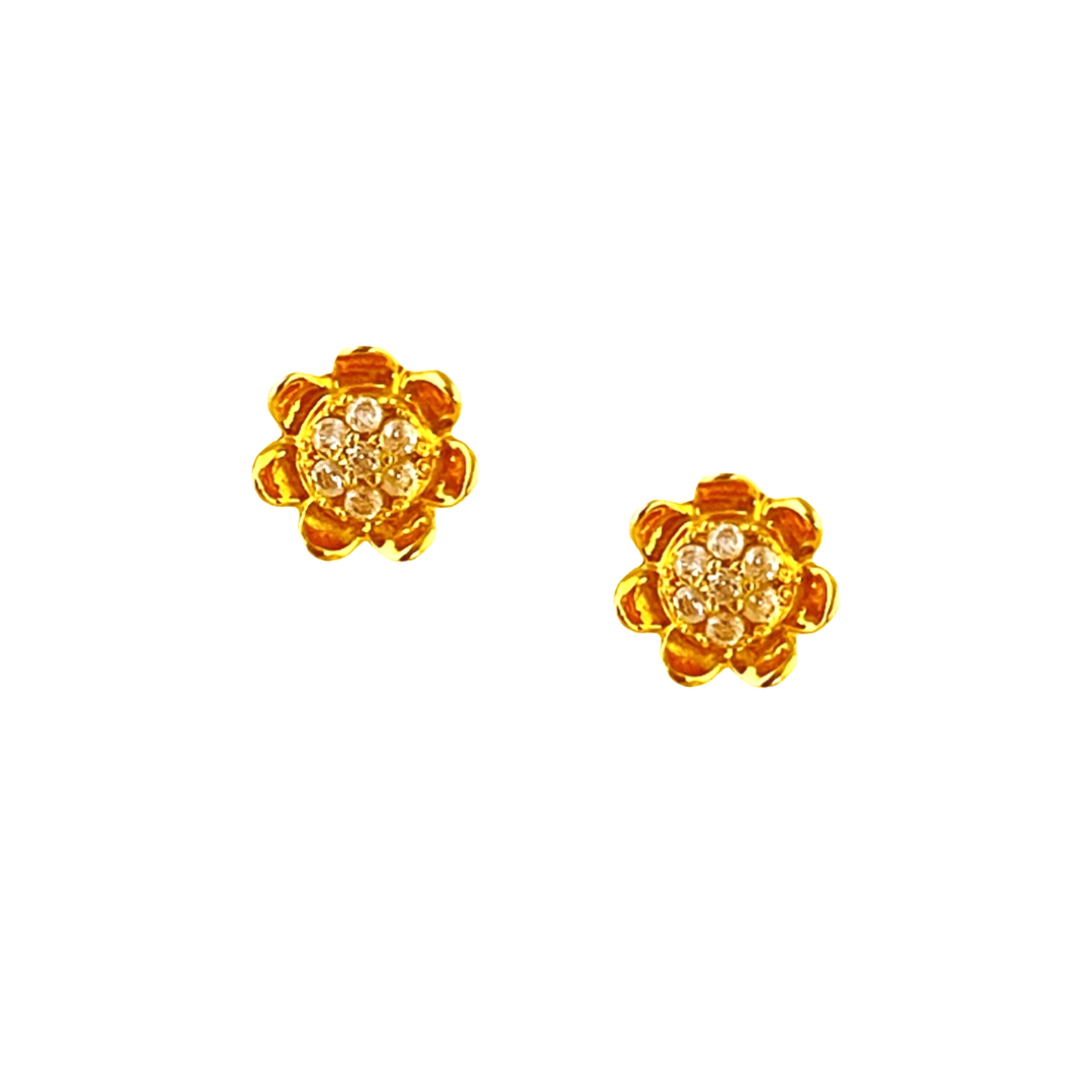 18KT Gold Floral Stud Earrings