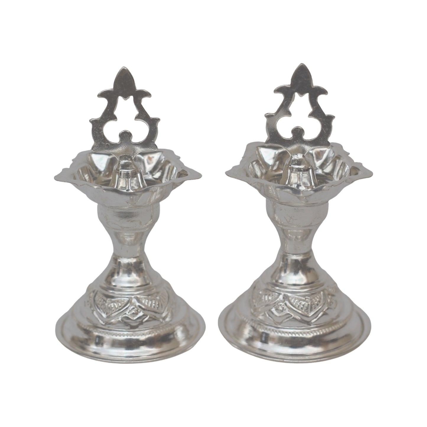 Silver Mini kumbakonam  Deepam (Kuthu Vilakku)- 1 pair