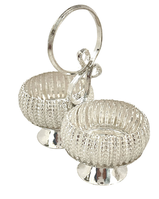 Silver Two Bumby Cup Haldi Kumkum Holder