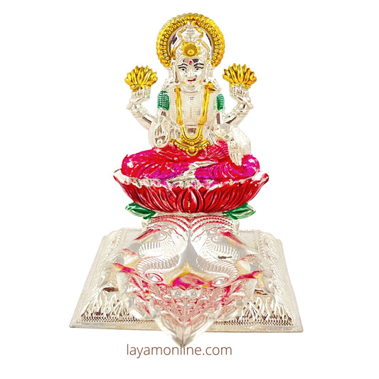 Silver Lakshmi diyam Silver idol deepam, Silver fancy deepam