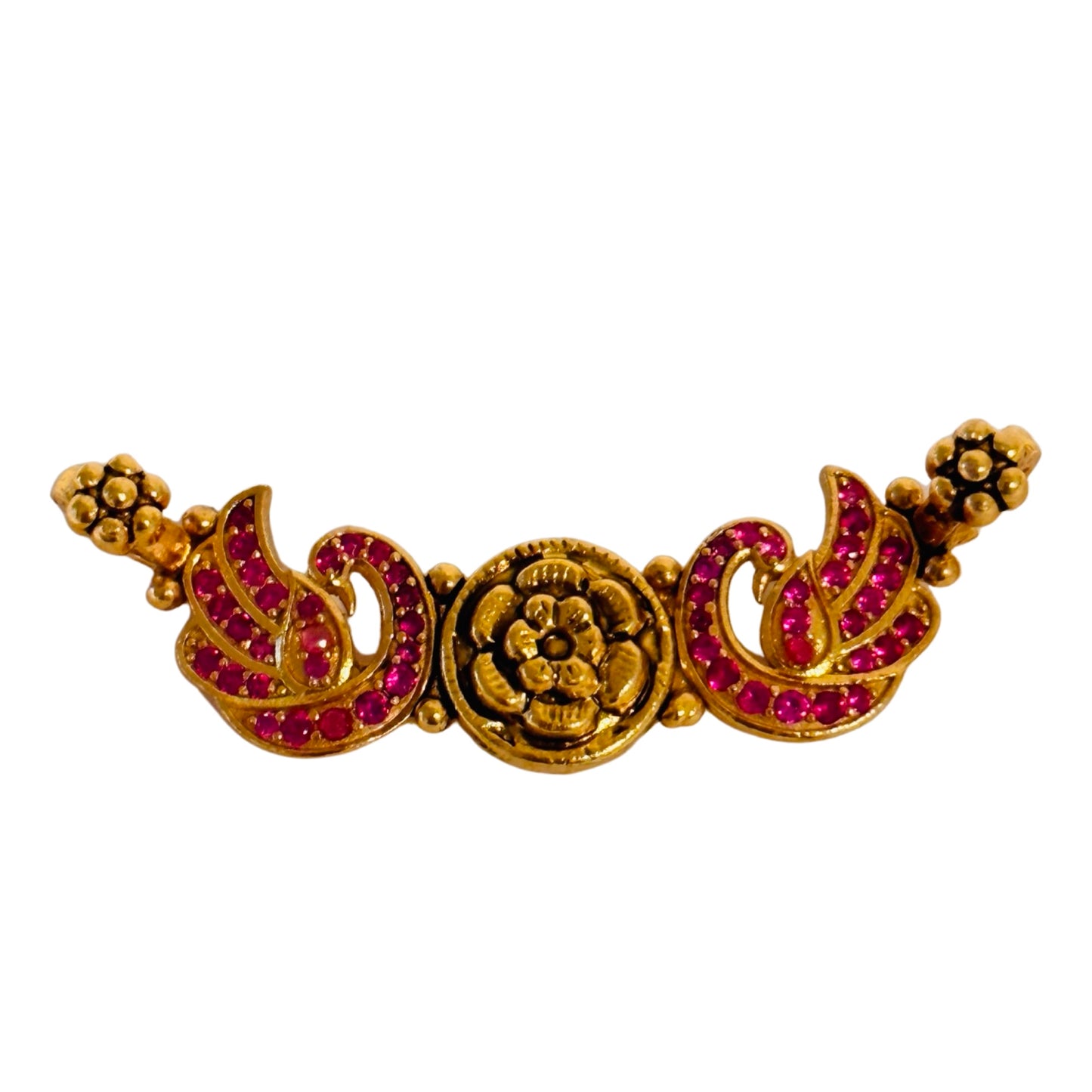 Ananda Antique Gold Silver Kundan Pendant