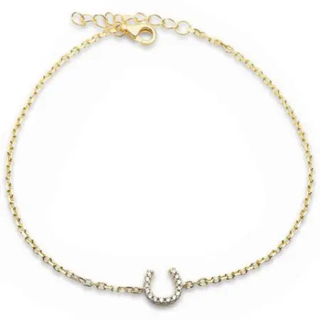 Yellow Gold Plated Horse Shoe .925 Sterling Silver Bracelet