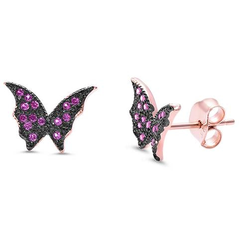 Micro Pave Cz  Butterfly Earrings