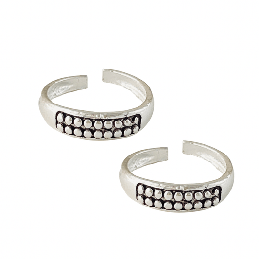 Antique Silver Dotted Toe rings