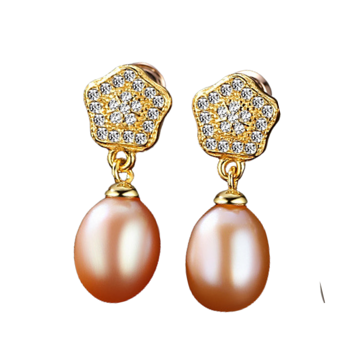 Yellow Gold Plated On 925 Sterling Silver Aria Drop Earrings