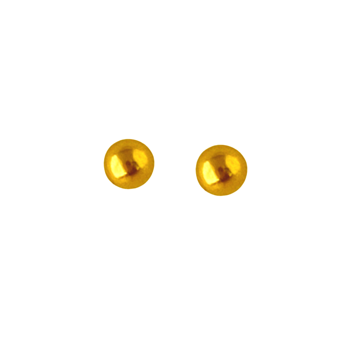 22KT Gold Plain Round Stud Earrings