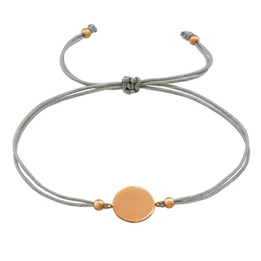 Silver Round Adjustable Corded Bracelet