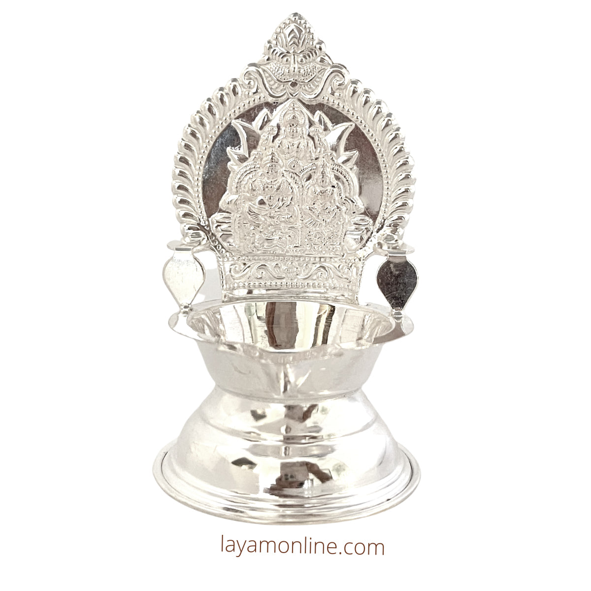 Silver Kubera Lakshmi Deepam 3.75 Inches