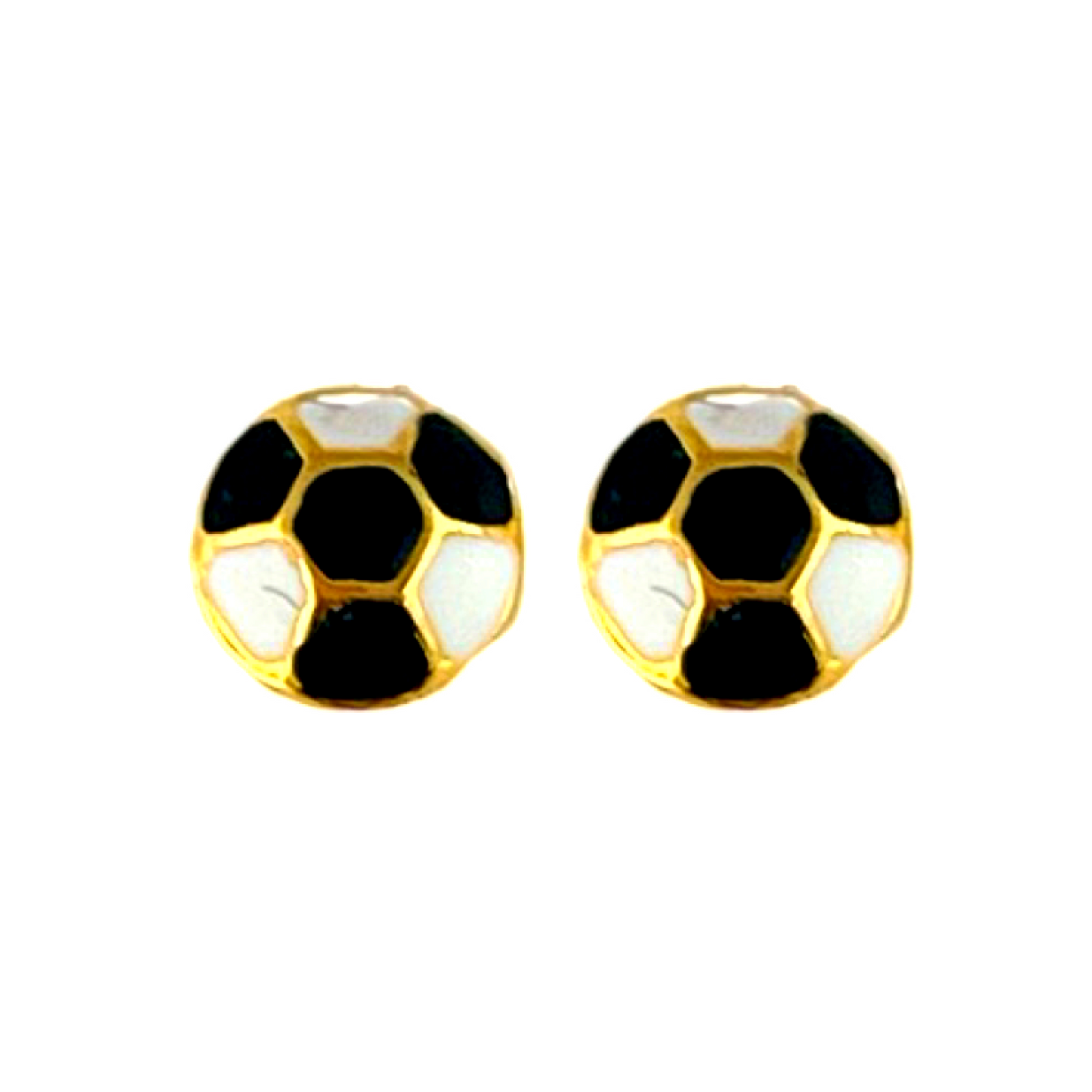 18KT Gold  Enamel Ball Stud Earrings